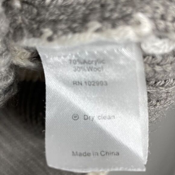 PETER SOM Collective Sweater Women XS Oversized Striped Pullover Turtleneck Gray - Picture 13 of 14